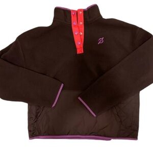 Peloton XL - NEW Sherpa Quilted Pullover Brown Fleece Jacket
